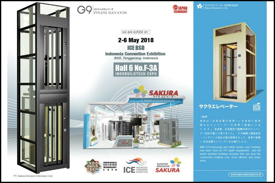 樱花电梯参与2018年5月印尼国际建材展INDO BUILD TECH 